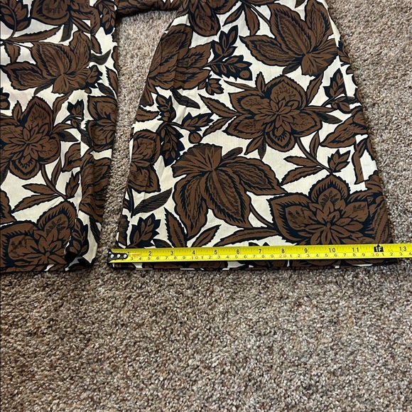 Zara Floral Wide Leg Pants Size S Boho Brown Print SIZE SMALL - Picture 9 of 10